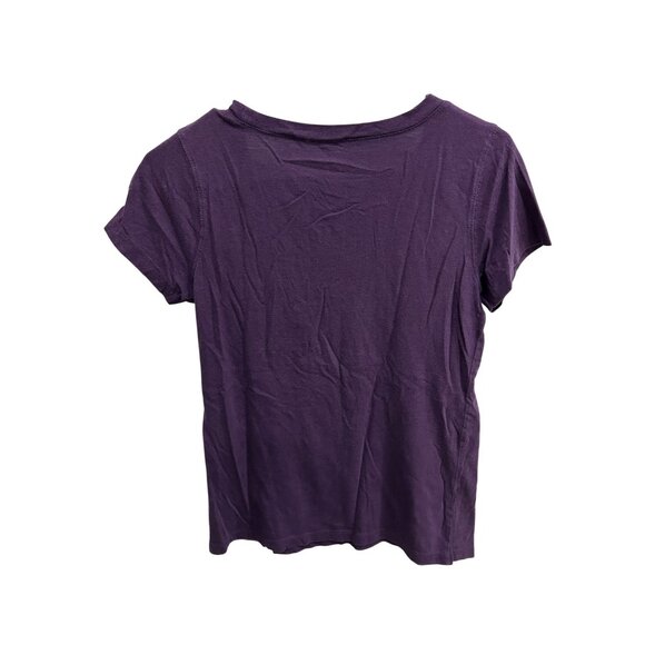 Ana Purple Petite T-Shirt Sequined Pocket Detail Sz PM - Picture 2 of 10